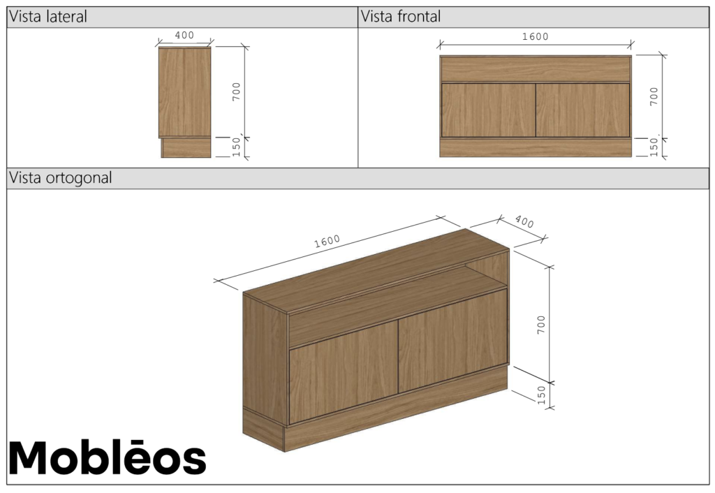 Credenza de melamina Aplós de Moblēos, vista adicional