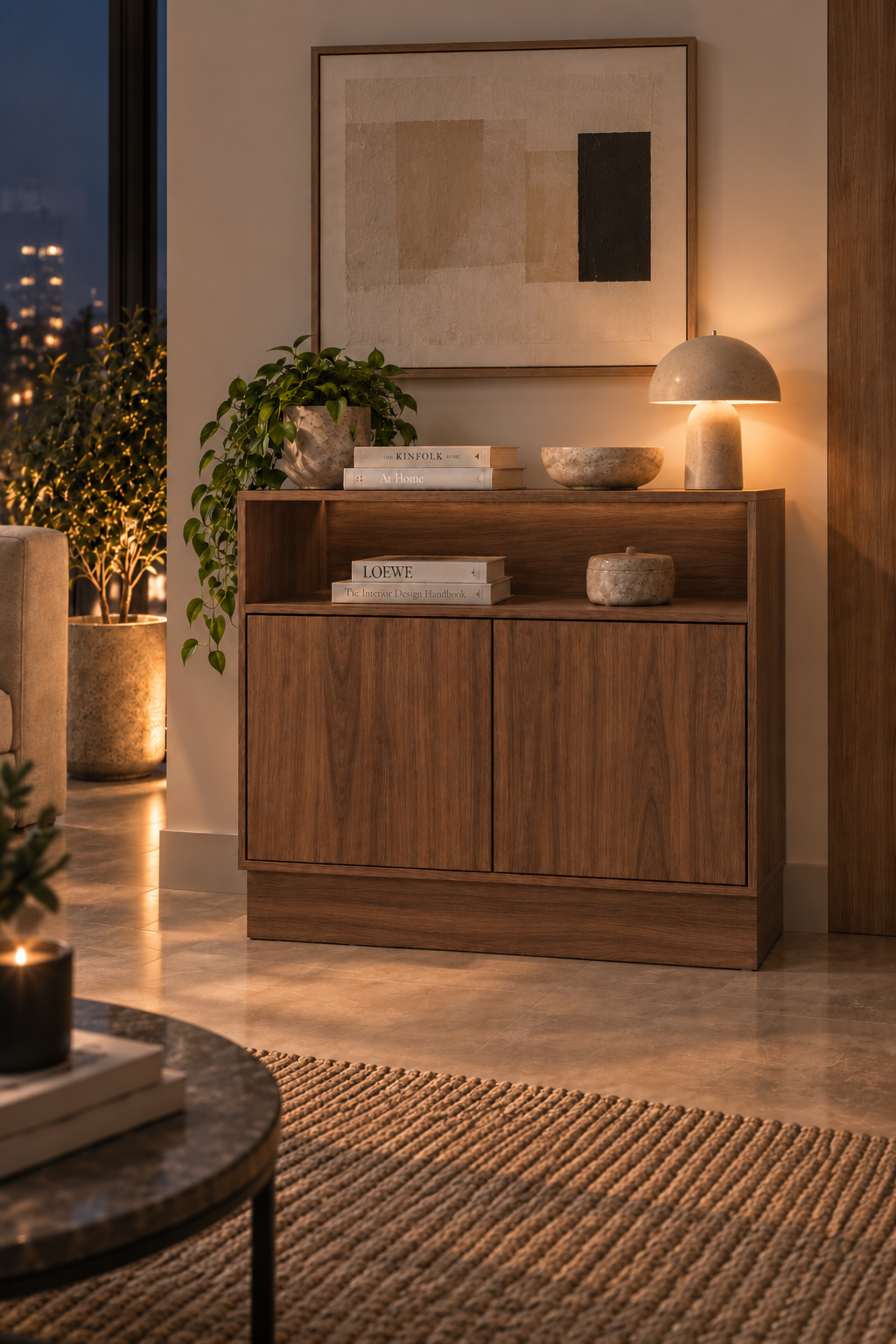 Credenza Aplós de 120 cm en acabado Durango, Mobleos