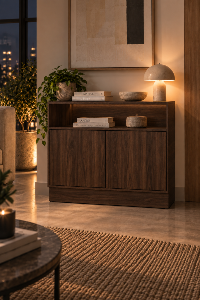 Credenza Aplós de 120 cm en acabado Anáhuac, Mobleos